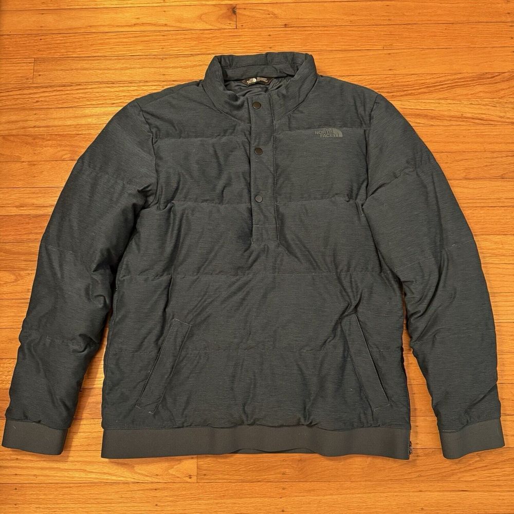 THE NORTH FACE Eros 550 Pullover Mens Small Jacket Goose Down Puffer Kodiak Blue